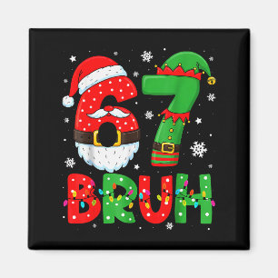 Imã Divertido 6 7 Seis Sete Bruh Meme Natal Papai Noel