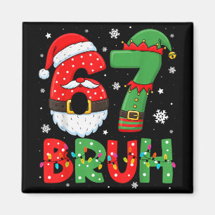 Imã Divertido 6 7 Seis Sete Bruh Meme Natal Papai Noel