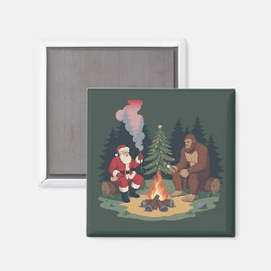 Imã Divertido Bigfoot Natal Papai Noel Sasquatch Acamp