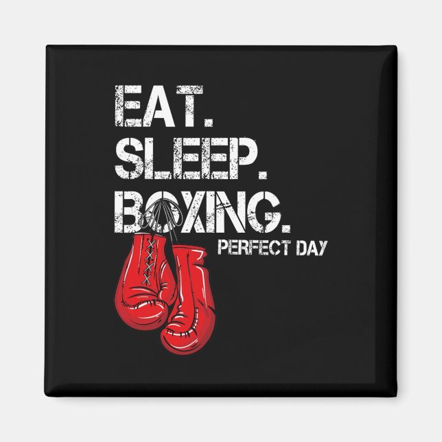 Imã Divertido Comer. Dormir. Repetir. Amante do Boxe D (Frente)
