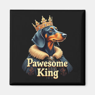 Imã Divertido Dachshund Rei Cachorro Salsicha Arte Paw