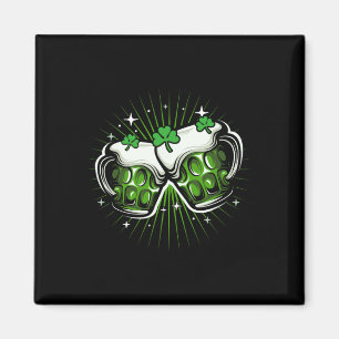 Imã Divertido Dia de São Patrício Bebendo Shamrock Ver