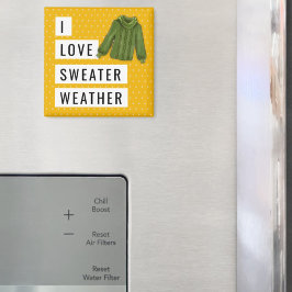 Imã Divertido Eu Adoro Doce, Bolinhas Brancas Douradas