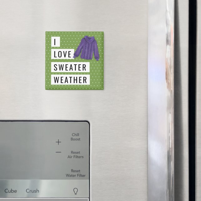 Imã Divertido Eu Adoro Doce Clima Branco Bolinhas Verd (In Situ (Fridge))