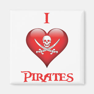Imã Divertido Eu Adoro Piratas