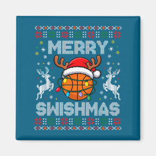 Imã Divertido Feliz Swishmas Basquete Natal Rena