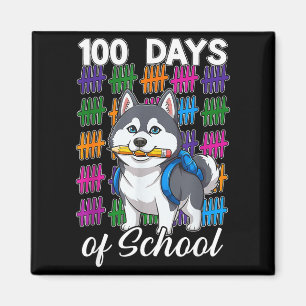 Imã Divertido husky siberiano de 100 dias de escola me