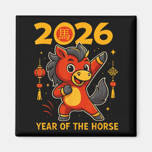 Imã Divertido Kawaii Lunar 2026 Ano do Cavalo Ano Novo