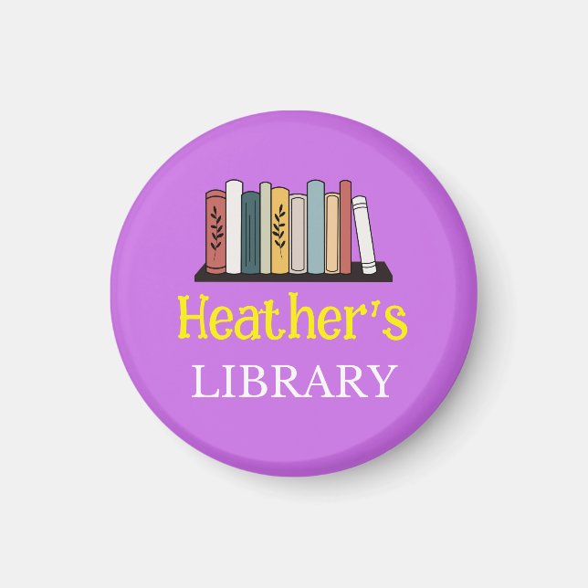 Imã DIVERTIDO! Magnet - Biblioteca - Personalizada - A (Frente)