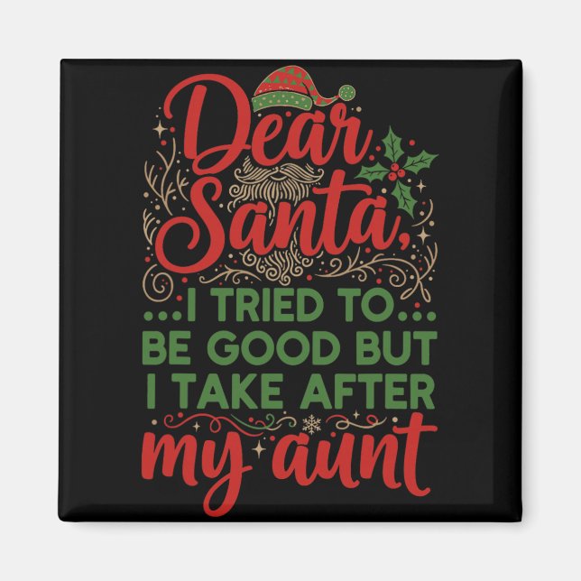 Imã Divertido Querido Papai Noel Eu Tentei Ser Bom Mas (Frente)
