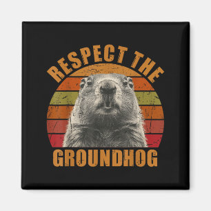 Imã Divertido Retrô Vintage Dia do Groundhog 2025 Resp