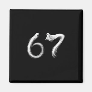 Imã Divertido Seis Sete 6 7 Meme 67 Design Fantasma Ha