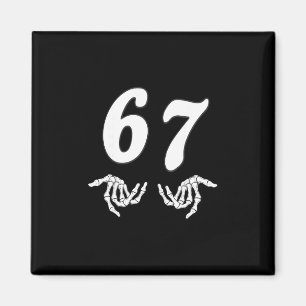 Imã Divertido Seis Sete 6 7 Meme 67 Esqueleto Mão Hall