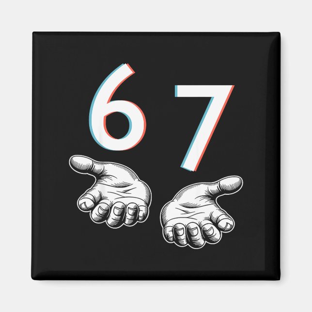 Imã Divertido Seis Sete 6 7 Meme Geração Alpha Gíria 6 (Frente)