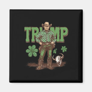 Imã Divertido Trump St Pattys Caubói Ocidental Trump S