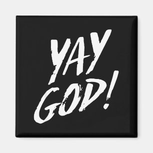 Imã Divertido Yay Deus Gráfico Jesus Religião Cristã G