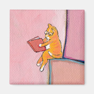 Imã Divertimento da leitura da arte do gato - o doce