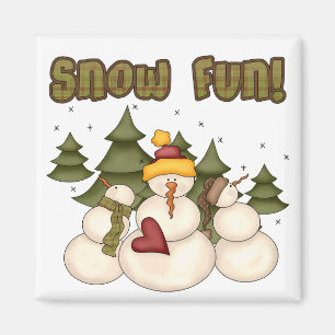 Imã Divertimento de neve duas Camisetas e presentes