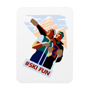 Ímã Divertimento do esqui de Hashtag