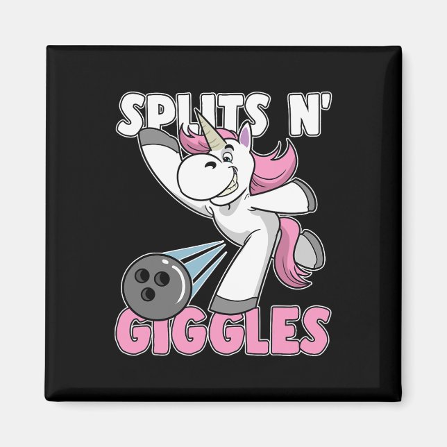 Imã Divide N' Giggles Unicorn Boliche Bowler (Frente)