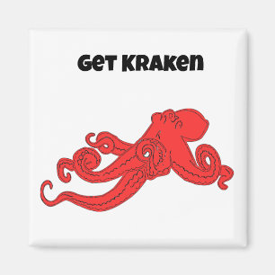 Imã Divirta-se com Kraken Polvo Vermelho de Desenho An