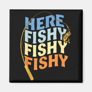 Imã Dizendo engraçado de pesca Gráfico vintage aqui pe