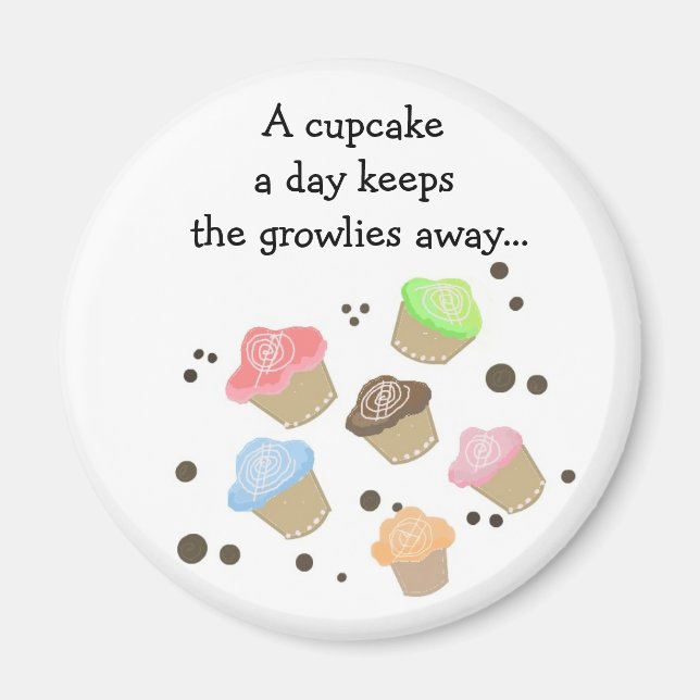 Imã Dizendo um Cupcake por Dia (Frente)