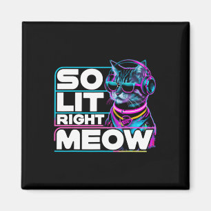 Imã Dj Cat Tão Lit Direita Meow Edm Techno Rave Party 