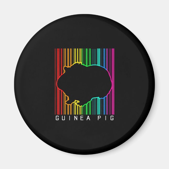 Imã DJ Guiné Pig Techno Edm Animal Rave Star Rainbow (Frente)