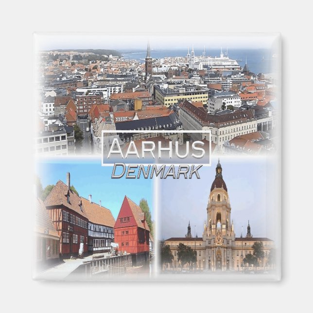 Imã DK0015 Europa, Dinamarca, Aarhus, Fridge (Frente)