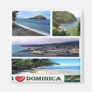 Imã DM - Dominica - I Love - Mosaico - Colagem