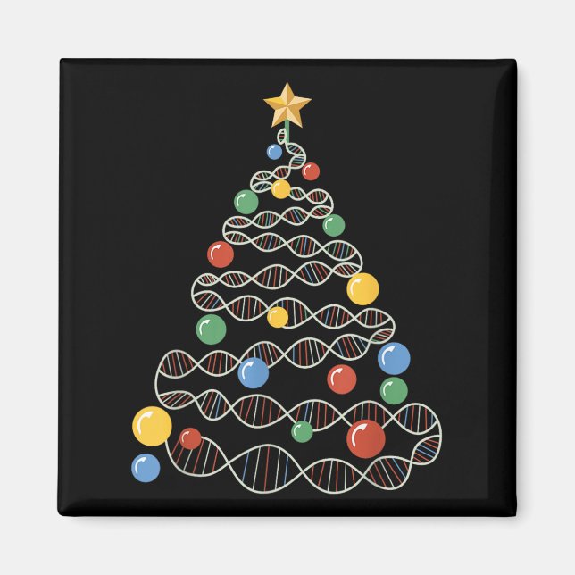 Imã Dna Christmas Tree Engraçado Science Puns De Natal (Frente)