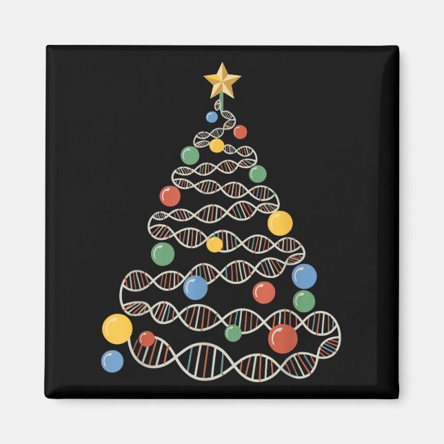 Imã Dna Helix Christmas Tree Scientist Biology Science (Frente)