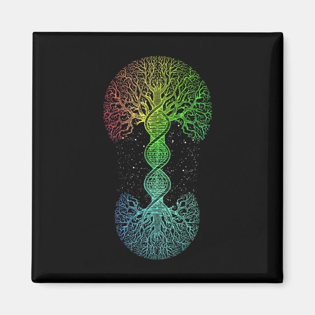 Imã Dna Tree Of Life Science Of Genetics Earth Day (Frente)