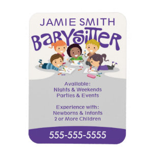 Ímã do cartão de visita da baby-sitter