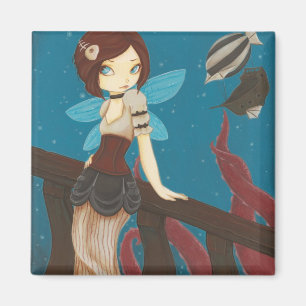 Imã Do céu - dirigível da fada de Steampunk