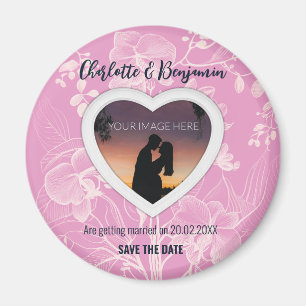 Imã Do Coração Rosa   Casamento   Salvar a data