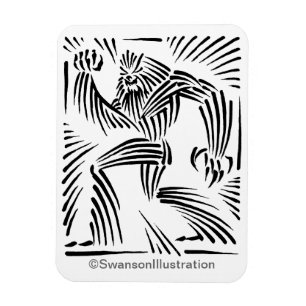 Ímã do gráfico do Woodcut de Bigfoot