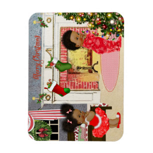 Ímã do Natal da criança do afro-americano