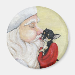 Imã Do "o beijo papai noel para ímã da chihuahua"