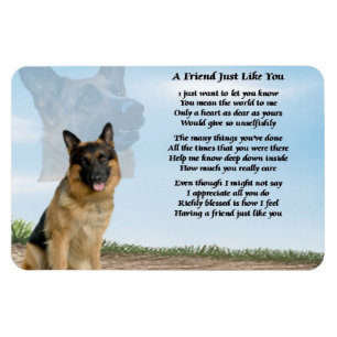 Ímã do poema do amigo do cão de german shepherd