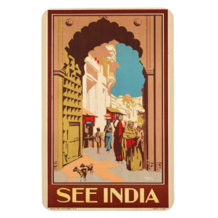 Ímã do poster de viagens de India