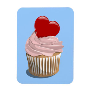 Ímã do prêmio do cupcake do dia dos namorados