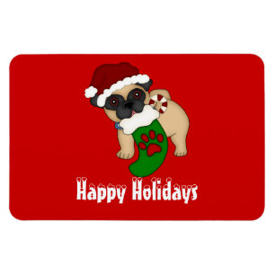 Ímã do prêmio do Natal do Pug #2