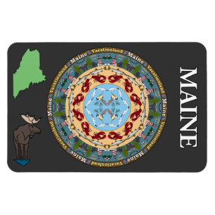 Ímã do vinil da mandala do estado de Maine
