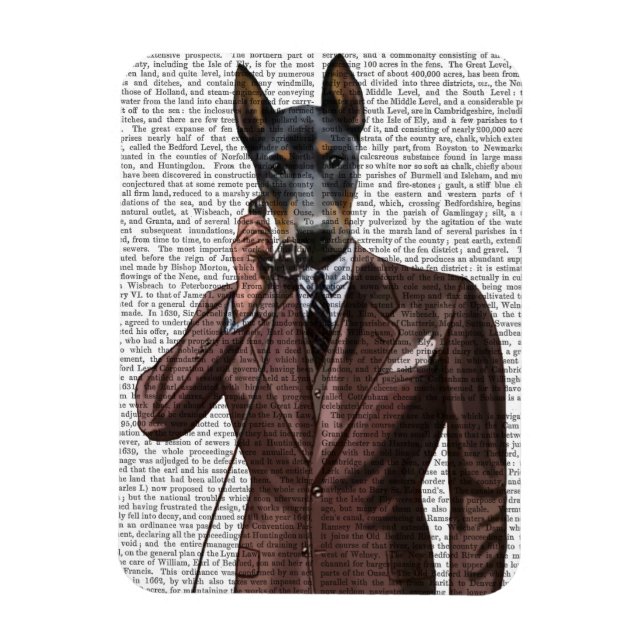 Ímã Doberman no Telefone (Vertical)