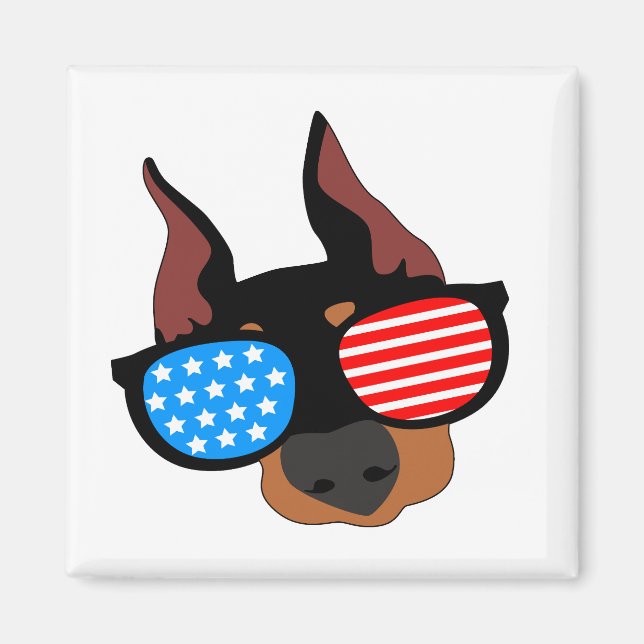 Imã Doberman Patriótico (Frente)
