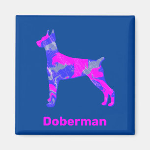 Imã Doberman Pinscher Cachorro Rosa Quente e Magneta A