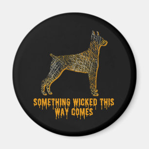 Imã Doberman Pinscher Dog Silhoueen Diversão Halloween
