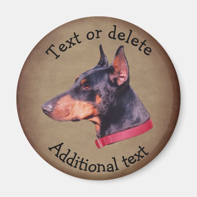 Imã Doberman Pinscher Personalizado (Frente)
